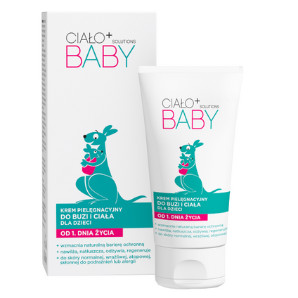 DELIA COSMET.-RZGÓW Ciało+ Baby Solutions, Krem pielęgnacyjny do buzi i ciała dla dzieci, 50 ml