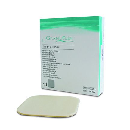 Granuflex, 10 cm x 10 cm, opatrunek hydrokoloidowy, 1 opatrunek - WYRÓB MEDYCZNY
