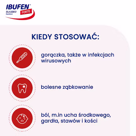 Ibufen dla dzieci Forte o smaku truskawkowym, 100 ml - POLPHARMA