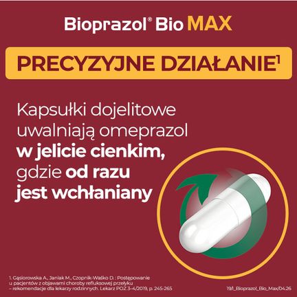 Bioprazol Bio Max 20 mg, 14 kapsułek twardych - Dorosły