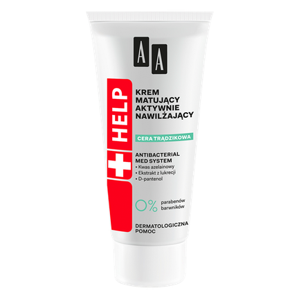 AA Help cera trądzikowa, krem matujący aktywnie nawilżający na dzień, 40 ml - KOSMETYK
