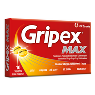 Gripex Max 500 mg + 30 mg + 15 mg, 10 tabletek powlekanych