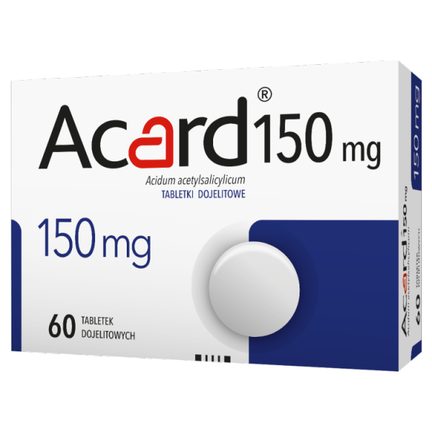 Acard 150 mg, 60 tabletek dojelitowych - zdjęcie produktu