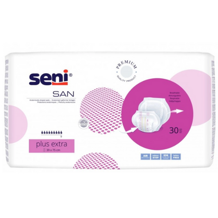 Pieluchy anatomiczne Seni San Plus Extra, 30 sztuk - zdjęcie produktu