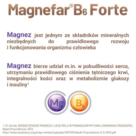 Magnefar B6 Forte, 100 mg + 10,10 mg, 60 tabletek powlekanych - 5909991415860