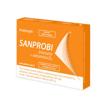 Sanprobi Immuno + witamina D3, 20 kapsułek - zdjęcie produktu