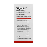 Vigantol 20 000 IU, witamina D3, krople doustne, 10 ml (import równoległy Allpharm)
