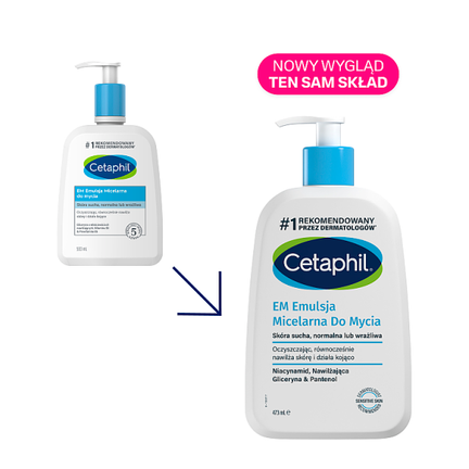 Cetaphil, emulsja micelarna do mycia, 473 ml - Kojące, Myjące, Nawilżające, Regenerujące, Łagodzące