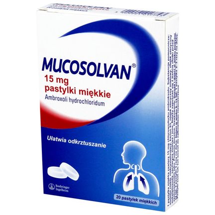 Mucosolvan 15 mg, 20 pastylek miękkich - zdjęcie produktu