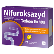 Nifuroksazyd Gedeon Richter 100 mg, 24 tabletki powlekane