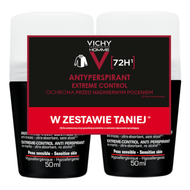 Vichy Homme, antyperspirant w kulce, 72H, 2 x 50 ml
