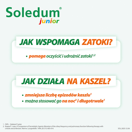 Soledum junior, 100 mg, 20 kapsułek dojelitowych - KAPSUŁKI DOJELITOWE