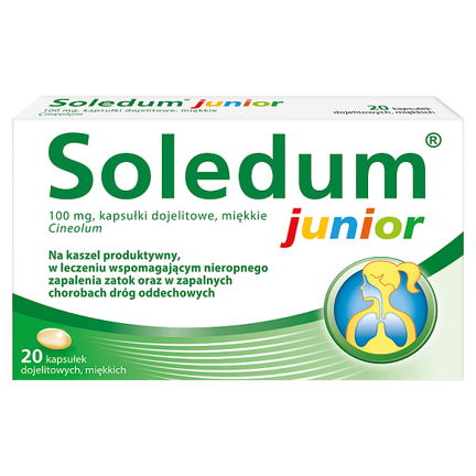 Soledum junior, 100 mg, 20 kapsułek dojelitowych - zdjęcie produktu