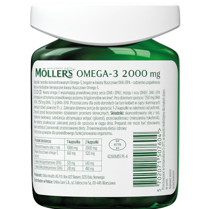 Moller's Omega-3 2000 mg, 60 kapsułek - zdjęcie produktu