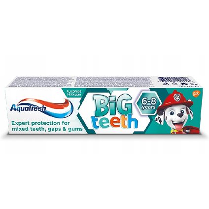 GLAXOSMITHKLINE Zahnpasta Aquafresh Big Teeth Psi Patrol 6-8 lat, 50 ml — Inhaltsstoffe i ocena