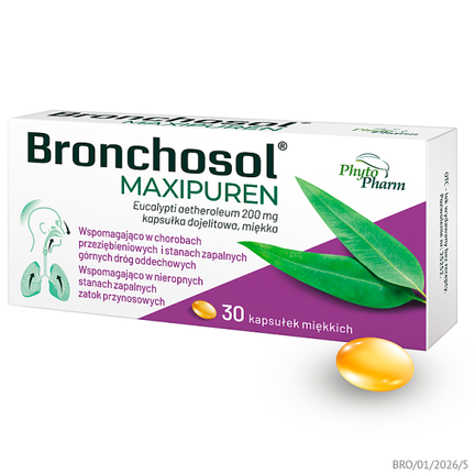 Bronchosol MAXIPUREN, 30 kapsułek dojelitowych  - Infekcja, Przeziębienie, Zapalenie zatok