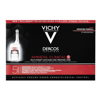 Dercos Aminexil Clinical 5, formuła  dla mężczyzn, 21 ampułek - zdjęcie produktu