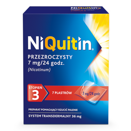 Niquitin 7 mg/24 h, 7 plastrów przezroczystych - zdjęcie produktu