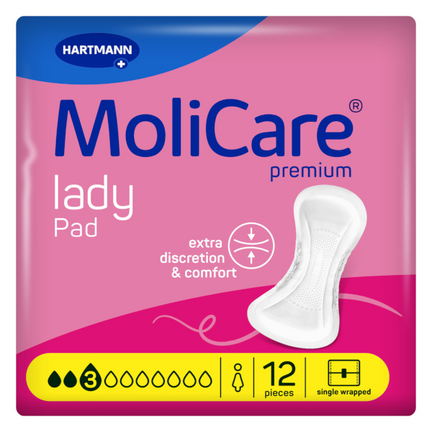 MoliCare Premium Lady Pad, 3 krople, wkładki, 12 sztuk  - zdjęcie produktu