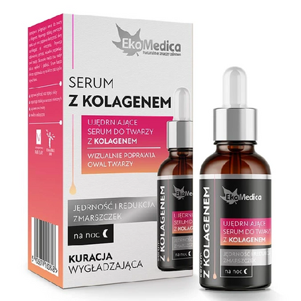 EKAMEDICA Serum do twarzy z kolagenem. Jędrność i redukcja zmarszczek, 20 ml — Składniki i ocena