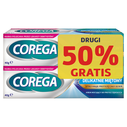Corega Duopack Extra Strong Mint, krem mocujący do protez zębowych, 2 x 40 g - zdjęcie produktu