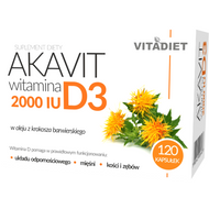 AKAVIT Witamina D3 2000 IU, 120 kapsułek miękkich