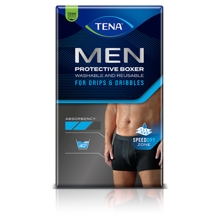 TENA Men Protective Boxers Wielorazowe bokserki na lekkie nietrzymanie moczu dla mężczyzn, rozmiar L - zdjęcie produktu