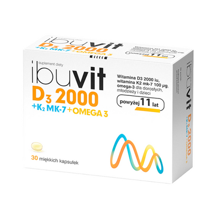 Ibuvit  D3 2000 + K2 MK-7 Omega 3, 30 kapsułek - SUPLEMENT DIETY