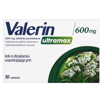 Valerin ultramax 600 mg, 10 tabletek powlekanych - zdjęcie produktu