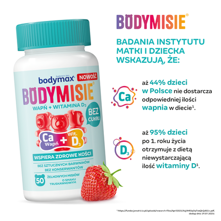 Bodymax, Bodymisie wapń+D3, 50 żelek - ŻELKI