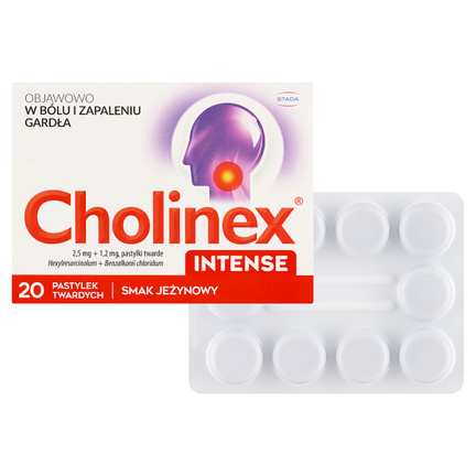 Cholinex Intense 2,5 mg + 1,2 mg, 20 tabletek do ssania - zdjęcie produktu