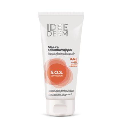 IDEEPHARM Idee Derm, maska odbudowująca do włosów wysokoporowatych, 200 ml — Składniki i ocena
