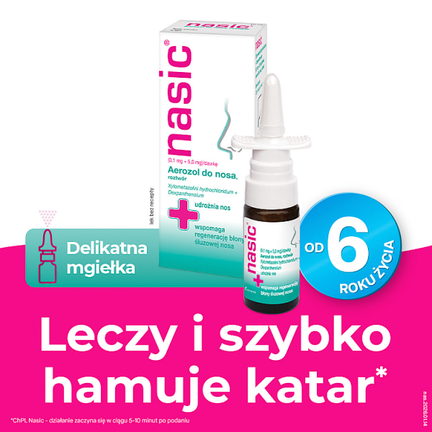 Nasic (0,1 mg + 5,0 mg)/dawkę, aerozol do nosa, roztwór, 10 ml - 5909990835638