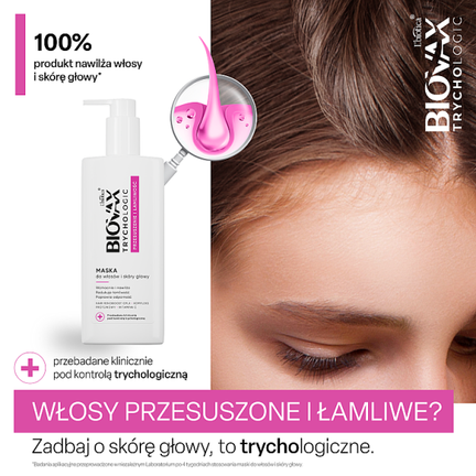 L'biotica Biovax Trychologic Przesuszenie i Łamliwość maska do włosów i skóry głowy, 200 ml - KOSMETYK