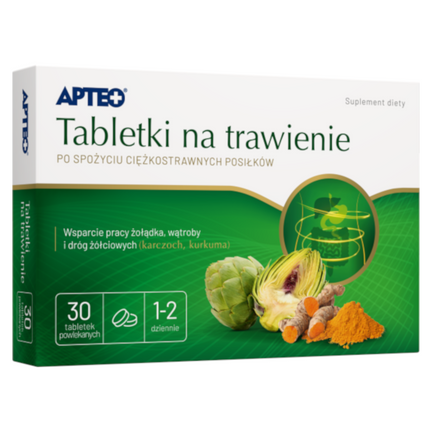 Tabletki na trawienie APTEO, 30 tabletek powlekanych - zdjęcie produktu