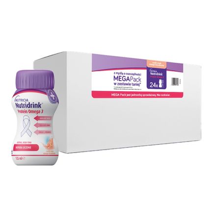 Nutridrink Protein Omega 3, smak mango-brzoskwinia, 24 x 125 ml - zdjęcie produktu
