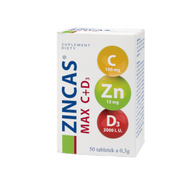 Zincas Max C+D3, 50 tabletek