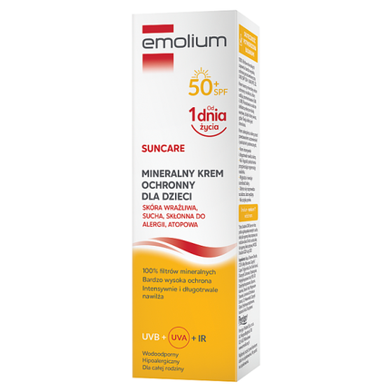 Emolium Suncare, mineralny krem ochronny SPF 50+, 50 ml - zdjęcie produktu