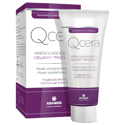 ADAMED Qcera, krem łagodzący objawy trądziku, 50 ml — Składniki i ocena