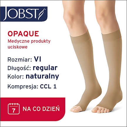 Podkolanówki uciskowe JOBST Opaque CCL1, naturalny, r. 6 - 4059993227617