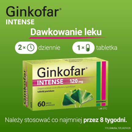 Ginkofar Intense 120 mg, 60 tabletek powlekanych - 5909991197230