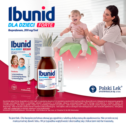 Ibunid dla dzieci Forte, smak truskawkowy, zawiesina doustna, 150 ml - Dorosły, Niemowlę