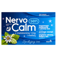 NervoCalm sen z melatoniną i melisą, 20 tabletek