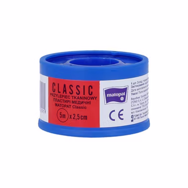 TZMO, przylepiec tkaninowy classic, 2,5 cm x 5 m, 1 rolka