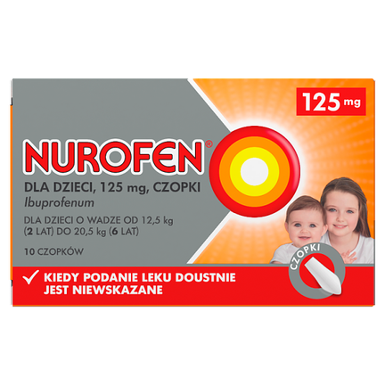 Nurofen dla dzieci 125 mg, 10 czopków - zdjęcie produktu