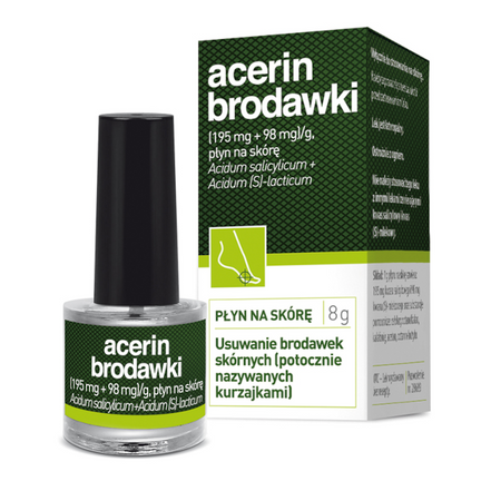 Acerin Brodawki, (195 mg + 98 mg)/g, płyn na skórę, 8 g  - zdjęcie produktu