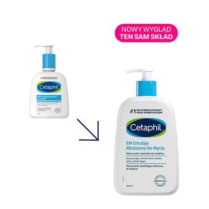 Cetaphil EM, emulsja micelarna, 236 ml - Myjące, Nawilżające, Łagodzące