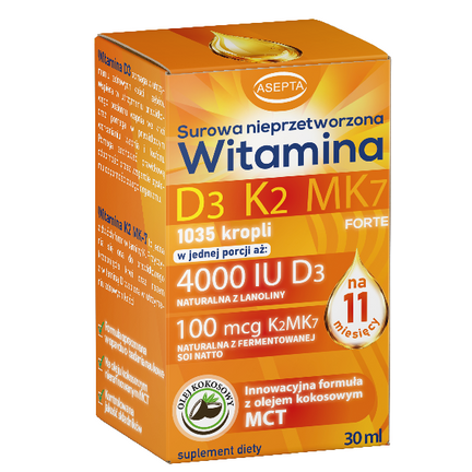 Witamina D3 K2 MK7 z olejem MCT, 30 ml - zdjęcie produktu