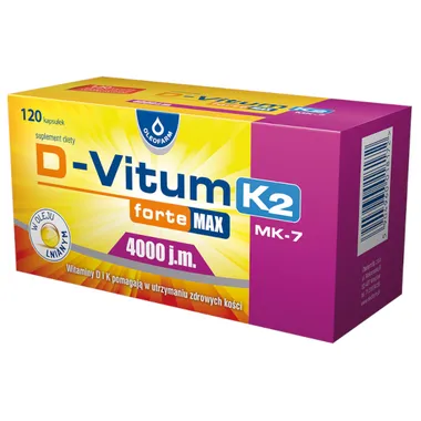 D-Vitum Forte Max 4000 j.m. + K2, 120 kapsułek