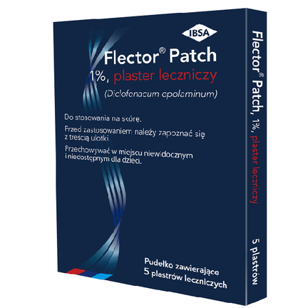 Flector Patch, 1% plaster leczniczy, 5 plastrów - zdjęcie produktu
